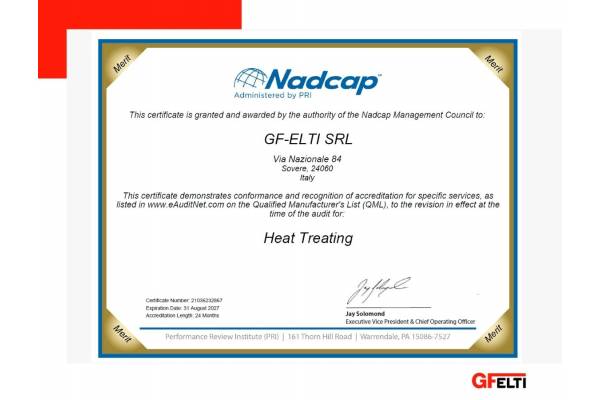 Nadcap, AD 2000 HP0 and an innovative quenching system: GF-ELTI’s latest achievements